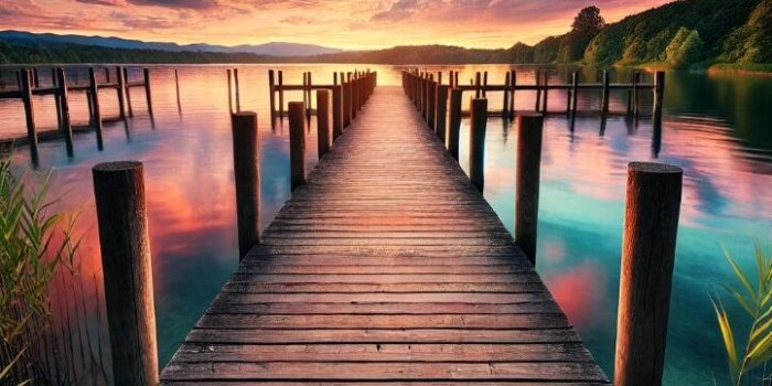 Tramonto sul Lago: Il Molo Verso l’Infinito